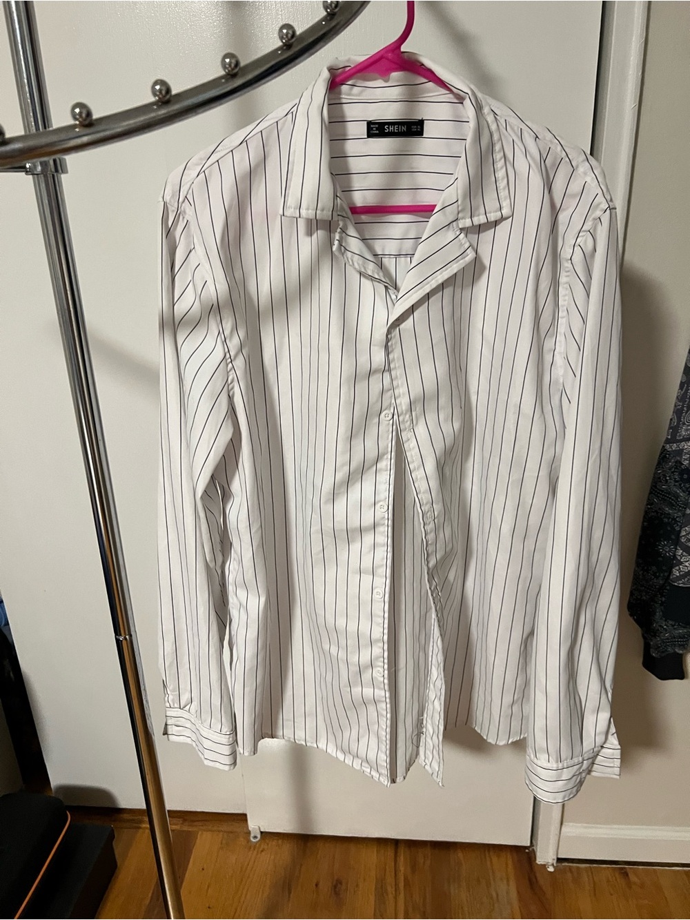 SHEIN White Shirt with Black Pinstripes